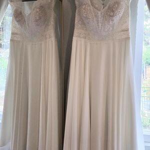 Cream Sleeveless Sweetheart Wedding Gown